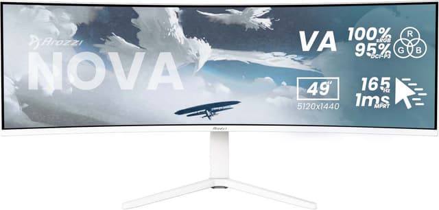 Arozzi Nova UWQHD | VA | 165 Hz | 49" gamingskärm (vit)