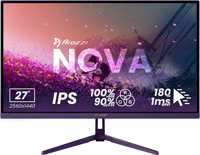 Arozzi Nova QHD | IPS | 180 Hz | 27" gamingskärm (lila)