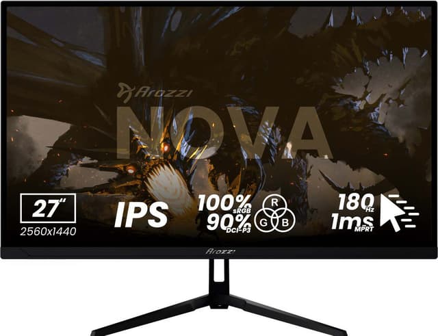Arozzi Nova 27" QHD/IPS/180Hz/1ms/BK gamingskärm (svart)