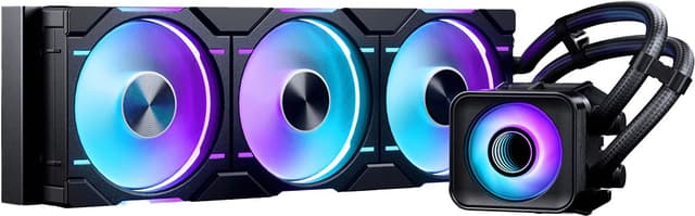 Phanteks Glacier One 420D30 3x140DRGB AIO CPU vannkjøler (sort)