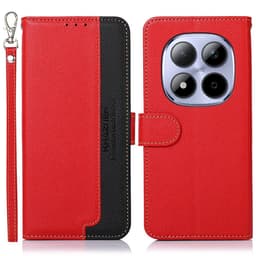 KHAZNEH Plånboksfodral till Xiaomi Redmi Note 15 Pro - Röd/Svart