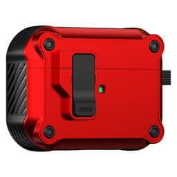 Til AirPods Pro 3 beskyttelsesdeksel i TPU + PC-skall med krok / karabinkrok - rød