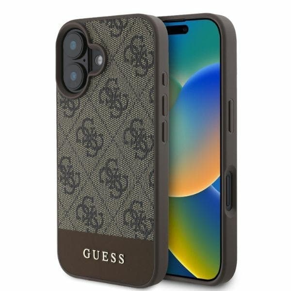 Guess iPhone 16 Mobilskal 4G Bottom Stripe - Brun