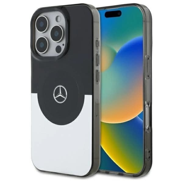 Mercedes telefontaske til iPhone 16 Pro MagSafe dobbeltlag BiColor - Sølv