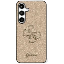 Guess Mobilskal till Galaxy S25 Plus Fixed Glitter Big 4G Metal Logo - Guld