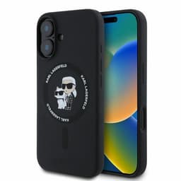 Karl Lagerfeld Mobilskal till iPhone 16 MagSafe KC Heads Ring - Svart
