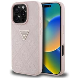 Guess Mobilskal till iPhone 16 Pro Hot Stamp 4G Triangle Logo - Rosa