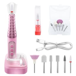 GMC-251 Profesjonelt elektrisk negleborsett med 6 hastigheter og 18000 o/min for manikyr og pedikyr Rosa