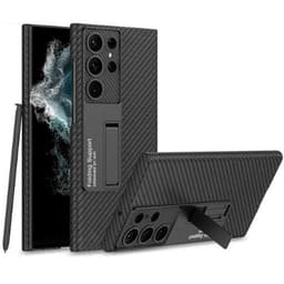 GKK Mobilskal till Galaxy S23 Ultra Kickstand PU-Läder - Svart