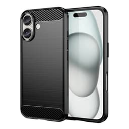 Mobilskal till iPhone 16 Silikon Carbon - Svart