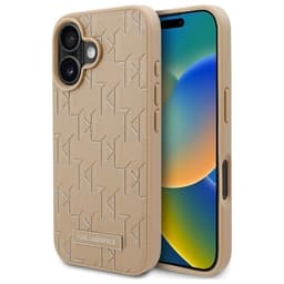 Karl Lagerfeld Mobilskal till iPhone 16 MagSafe Hot Stamp - Beige