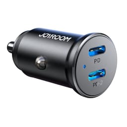 Joyroom Mini Metall Billaddare 30W 2x USB-C - Svart