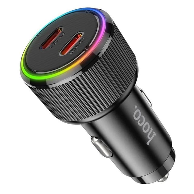 Hoco Biloplader 2xUSB-C 50W NZ14B - Sort