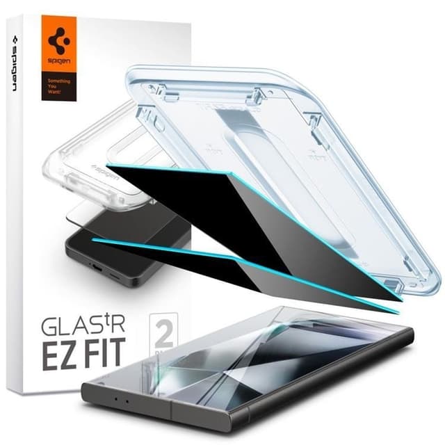 Spigen 2-Pack Galaxy S24 Ultra hærdet glas Skærmbeskytter Privatliv
