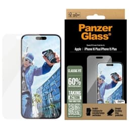 PanzerGlass iPhone 16 Plus Hærdet Glas Skærmbeskytter Classic Fit - Klar