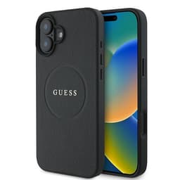Guess Mobilskal till iPhone 16 Plus Magsafe Grained Ring - Svart