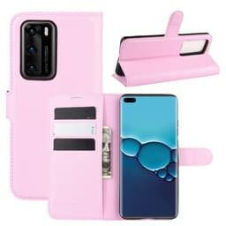 Litchi Plånboksfodral till Huawei P40 - Rosa