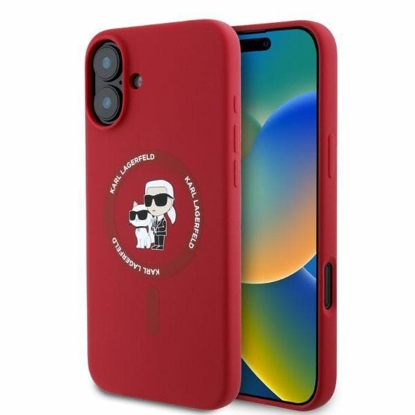 Karl Lagerfeld iPhone 16 Mobilskal MagSafe KC Heads Ring