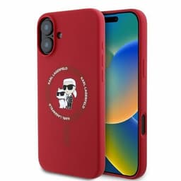 Karl Lagerfeld iPhone 16 Mobilskal MagSafe KC Heads Ring - Rosa
