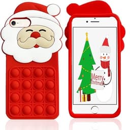 Mobilskal till iPhone X/XS Silikon Santa Claus Pop It - Röd