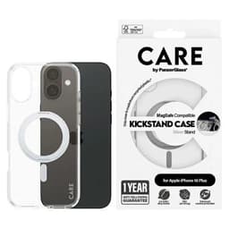 CARE By PanzerGlass Mobilskal till iPhone 16 Plus MagSafe Kickstand - Silver