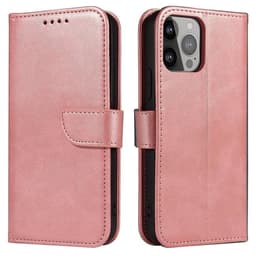 Magnet Elegant Kickstand Fodral iPhone 13 Pro Max - Rosa