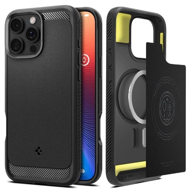Spigen Mobilskal till iPhone 16 Pro Magsafe Rugged Armor - Matt Svart
