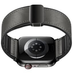 Vintagenahkainen ranneke Apple Watchille Harmaa L