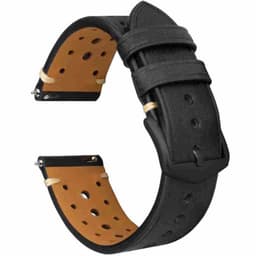 Sort frostet læderurrem til Huawei Tissot 20 mm