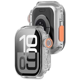 Beskyttende deksel til Apple Watch - hard PC og herdet glass Gjennomsiktig 44 mm
