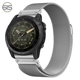 Pikairrotuva Milanese-metalliranneke Garmin Fenix 7X Pro / Fenix 58 -älykelloille Hopea 22 mm