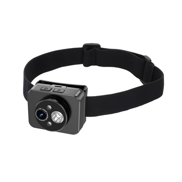 HD Huvudmonterad Kamera Sport 1080P Videoinspelning LED Strålkastare + Kort