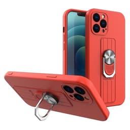 Ring Silicone Finger Grip Stand Skal iPhone 13 Pro Max - Röd