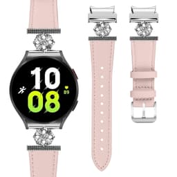 Klockarmband i äkta läder för Samsung Watch 4/5/6/7 Rosa