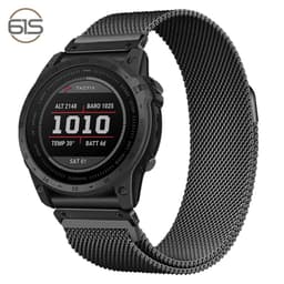 Hurtigutløser Milanese Metal klokke reim for Garmin Fenix 7X Pro/Fenix 58 Sort 26 mm