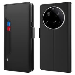 SKALO Kortholder Spejl Flip Cover til Xiaomi 17 Ultra - Sort