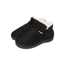 Varme plysjtøfler i bomull: Tykk såle, sklisikker og slitesterk Sort 40