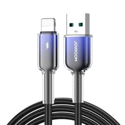 Joyroom Crystal-Clear USB-Kabel 3A USB till Lightning 1,2m - Svart
