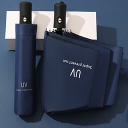 Automatisk sammenleggbar paraply med UV-beskyttelse Marineblå