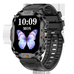 Smartklocka med dynamisk 3D-urtavla och aktivitetsmätning Svart