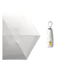 Kompakti kokoontaittuva sateenvarjo rengaskahvalla Valkoinen