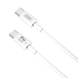 XO USB-C Till USB-C 60W Kabel 2m PD - Vit