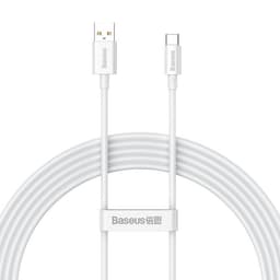 Baseus Superior USB-C till USB-A kabel 100W 480Mbps 2m - Vit