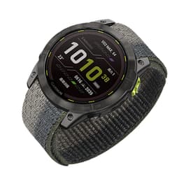 Nailoninen kellonhihna Garmin Fenix 7X/7/6/5 -älykelloille Musta + harmaa 22 mm