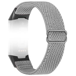 Klockarmband i Nylon för Fitbit Charge 5/6 Ljusgrå