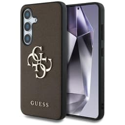 Guess Mobilskal till Galaxy S25 Grained Big 4G Logo Small Classic - Brun
