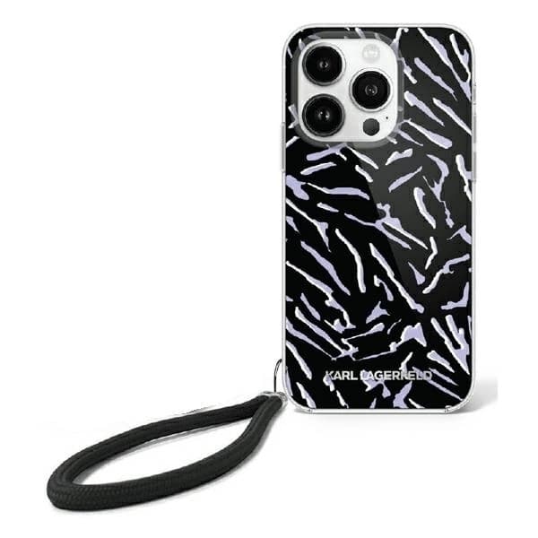 Karl Lagerfeld Telefontaske til iPhone 16 Pro Max Zebra med ledning - Lilla