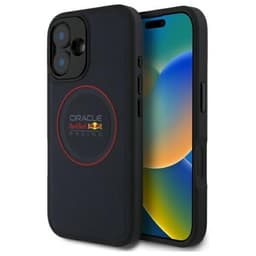 Red Bull Telefontaske til iPhone 16 Plus MagSafe Læder Rød Ring - Navy
