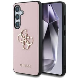 Guess Mobilskal till Galaxy S25 Plus Grained Big 4G Logo Small Classic - Rosa