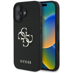 Guess Mobilskal till iPhone 16 Grained Big 4G Small Classic Logo - Svart